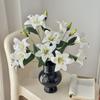 2 Heads Film Lily Artificial Flowers Fake Floral for Home Wedding Table Decor Ornament