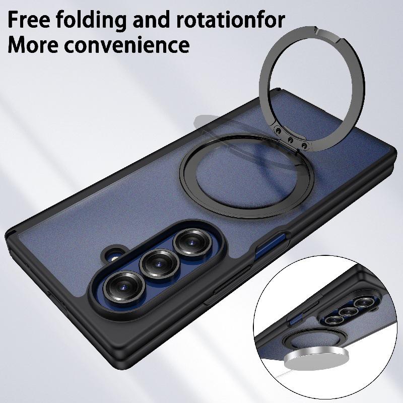 Minimalist 360° Rotating Drop-Proof Case for Samsung Z Fold7: Anti-Scratch PC Hard Cover