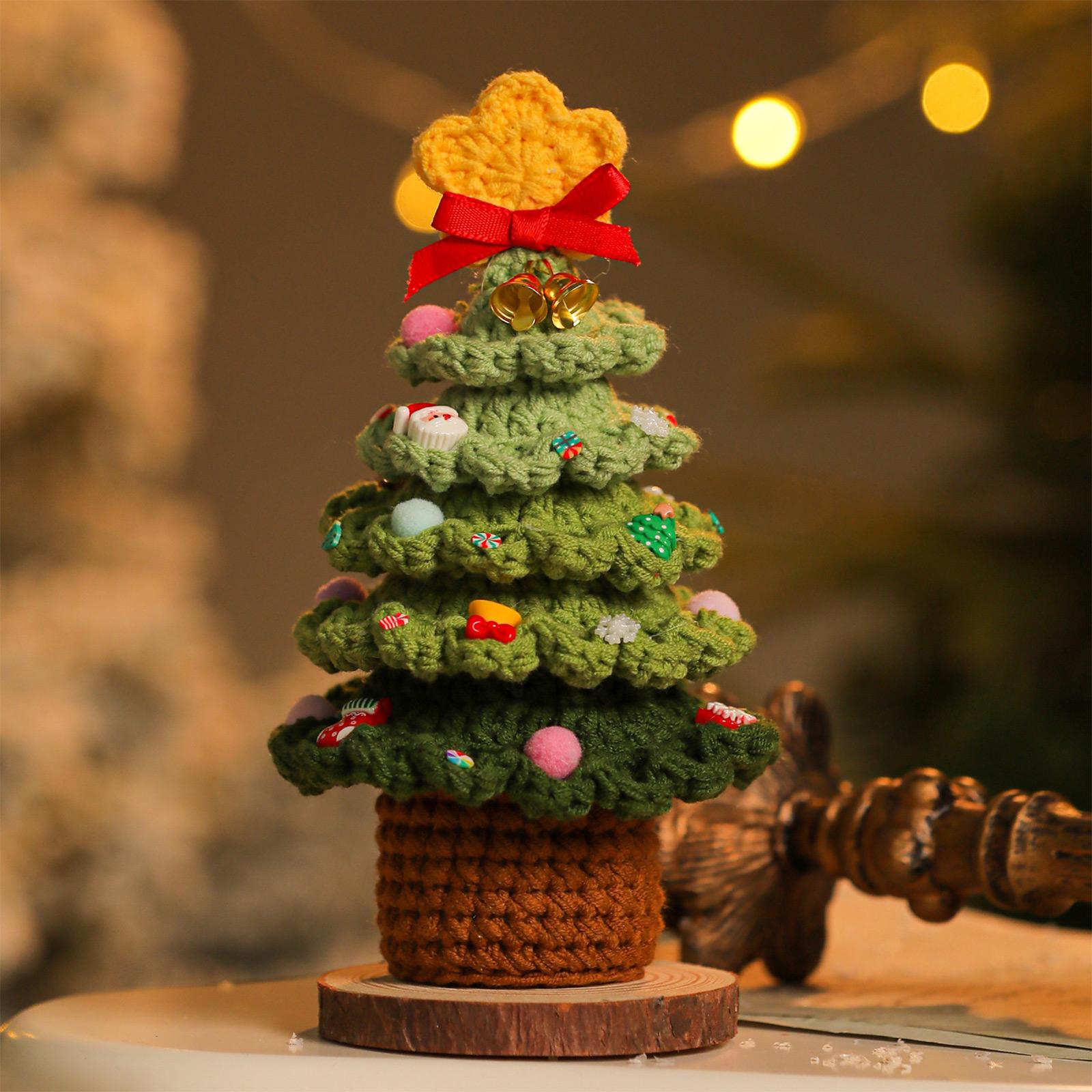 

Christmas Tree Handmade Yarn Flowers, Christmas Gift Decorations, Festive Gifts One Size зелёный