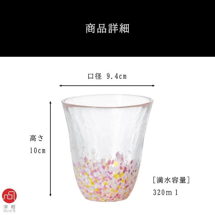 [Aderia] Tsunegaro Vidro Sakura Sakura Glass Pair Set 320ml, Made in Japan, Gift Box (FS62509)
