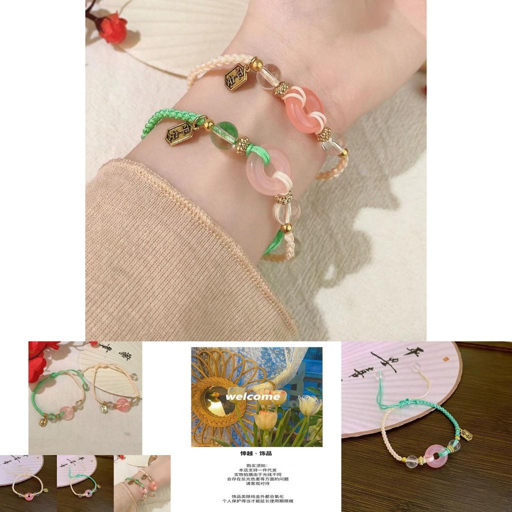 Exquisite Handmade Pink Knot Bracelet For Girls With Geometric Summer Design