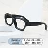 Retro Polygon Classic Oversized Frame Myopia Glasses Prescription Nearsight Anti Blue Light Computer Women Near Sight Eyewear
