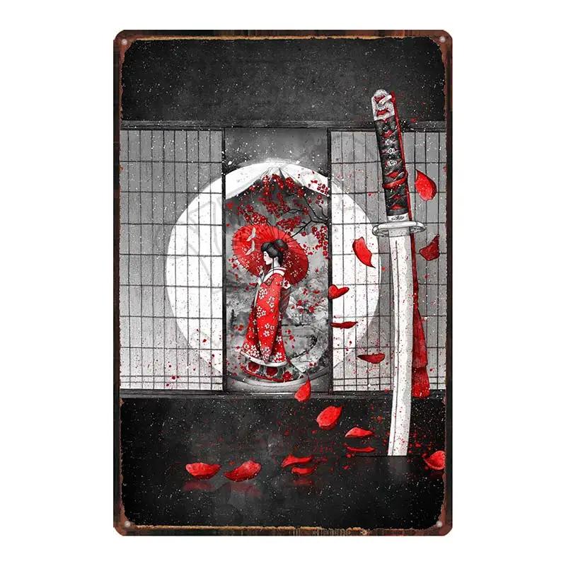 YZFQ Japanese Art Plaque Metal Vintage Tin Sign For Travel Souvenir Wall Bar Art Restaurant Home Decor 30X20CM DU-6524A