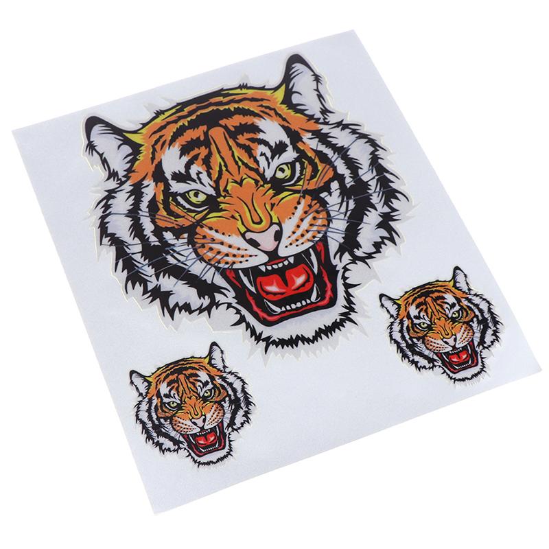 1 vel drie tijgerkoppen auto motorfiets vinyl sticker auto styling stickers