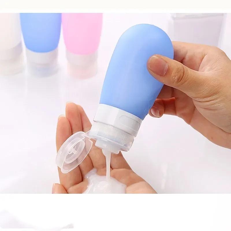 1Pc 38ml/60ml/ 80ml Empty Silicone Travel Packing Press Bottle for Lotion Shampoo Bath Container Portable Bottle Soap Dispensers