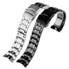 Per Casio EF-550 EF-524 Cinturino per Orologio in Acciaio Inossidabile 22mm Argento Cinturino Fibbia Déployante Bracciale Cinturino in Metallo Catena per Orologio da Uomo