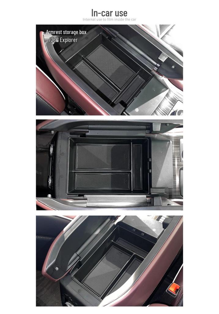 Verbesserte Aufbewahrungsbox für das Armlehnenfach des Ford Explorer 2023
