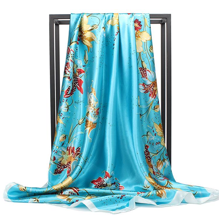 მაღალი ხარისხის ძვირადღირებული აბრეშუმის შარფები თავსაბურავი შარფები კისრის შარფი ქალებისთვის ჯაჭვი აბრეშუმის შარფი ქალის დეკორატიული შალი