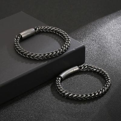 Bracciale da uomo con catena spessa, stile retrò punk, in acciaio inossidabile, gioielli da polso individuali