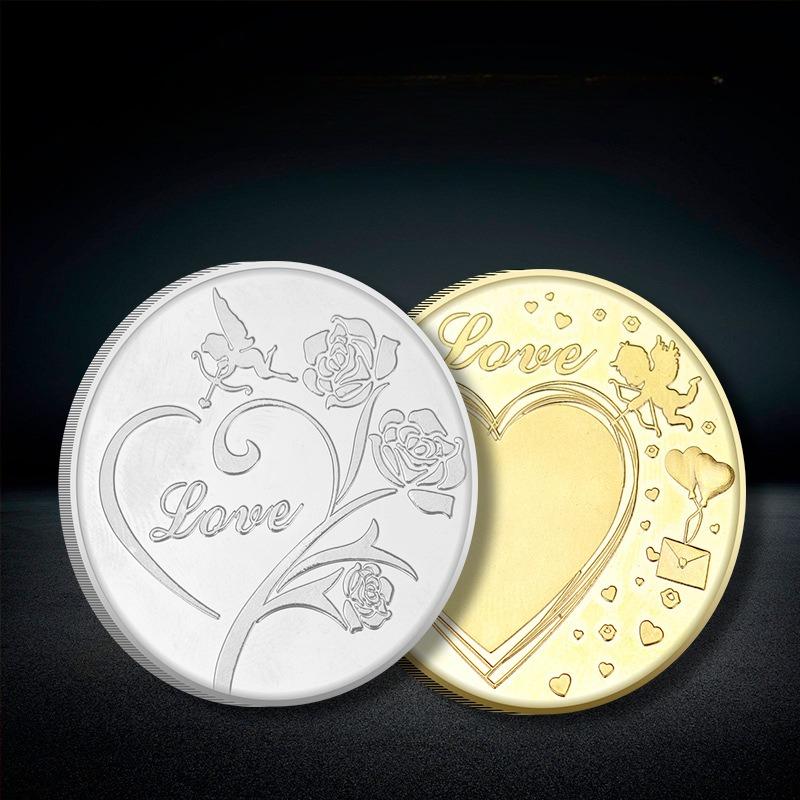 Cupid Gold Coin, Illuminating the Soul, Torch of Love, Golden Arrow, Love, Confession, Happiness, Marriage Commemorative Coin