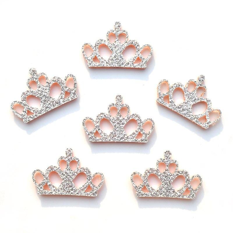 40 Stücke Gemischt Glitter Filz Pads Applique Crown Stoff Patches für Handwerk Kleidung Hochzeit DIY Scrapbooking Zubehör K28