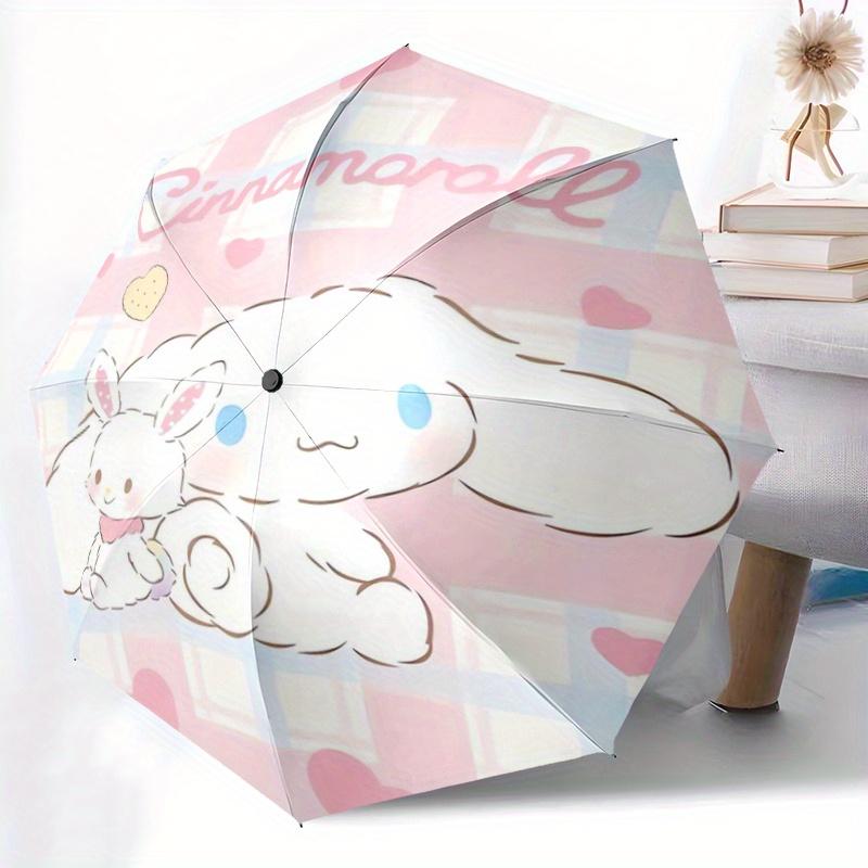 1pc Little Rabbit & Cinnamoroll Idea Pattern Beautiful Looking Automatic Folding Umbrella, 3 Folding, 8 Iron Frame Design, Durable and Suitable for Tr
