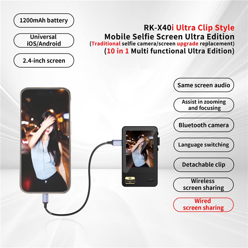 Smartphone Wireless Magnetic Monitor Screens Device Rear Camera Selfie for Phone Vlog Live Stream Video Recording Screen Phone