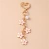 Elegant Pearls And Cherry Blossom Handbag Bag Charm With Heart Clasp Bags Pendant Keyring Decors For Fashionable Women