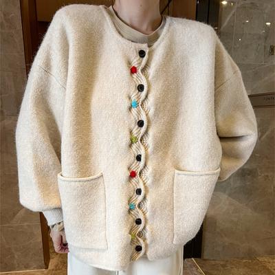 2024 Winter Plus Size Autumn Women Solid Buttons Sweaters Jacket Knitting Fashion Oversize Casual Style Loose Cardigan Sweater