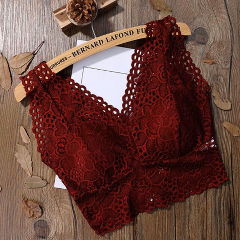 

Женский кружевной сексуальный топ, однотонные топы без косточек, бюстгальтер без косточек, бюстье с сетчатой ​​подкладкой, женские модные укороченные топы one size красный