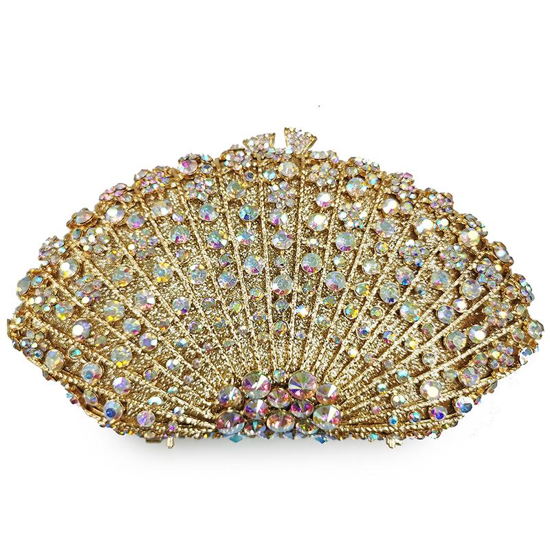 Hollow Out Rose Red Rhinestone Diamond Wedding Purse New Fashion Women’s Crystal Evening Clutches BagLady Chain Party Clutches