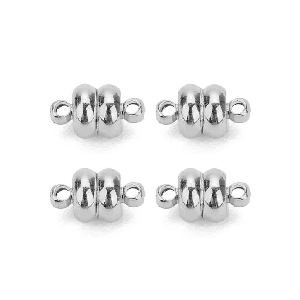 10 Stück/Beutel Magnetverschluss Loch Metallmaterial Flaches rundes Magnetband für Armband Halskette Kleidung Schmuck Zubehör