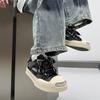 Men's Trendy Canvas Shoes Breathable and Casual for Autumn, Low Cut and Thick Soled Board Shoes with Fashionable Men's for Men