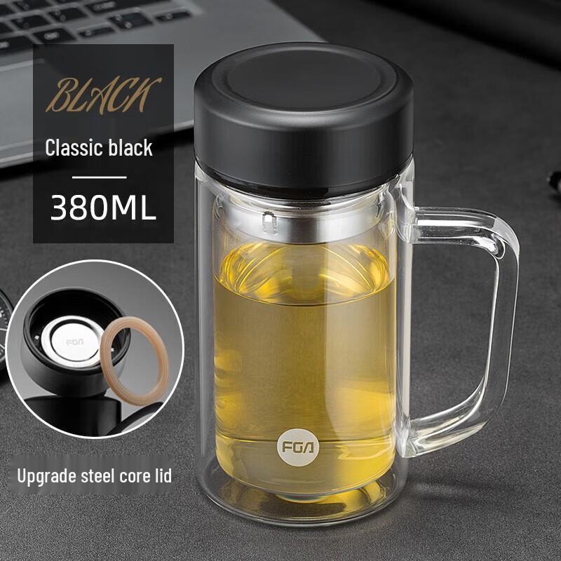 Fuguang Junyue 380mL Double-Layer Glass Office Cup