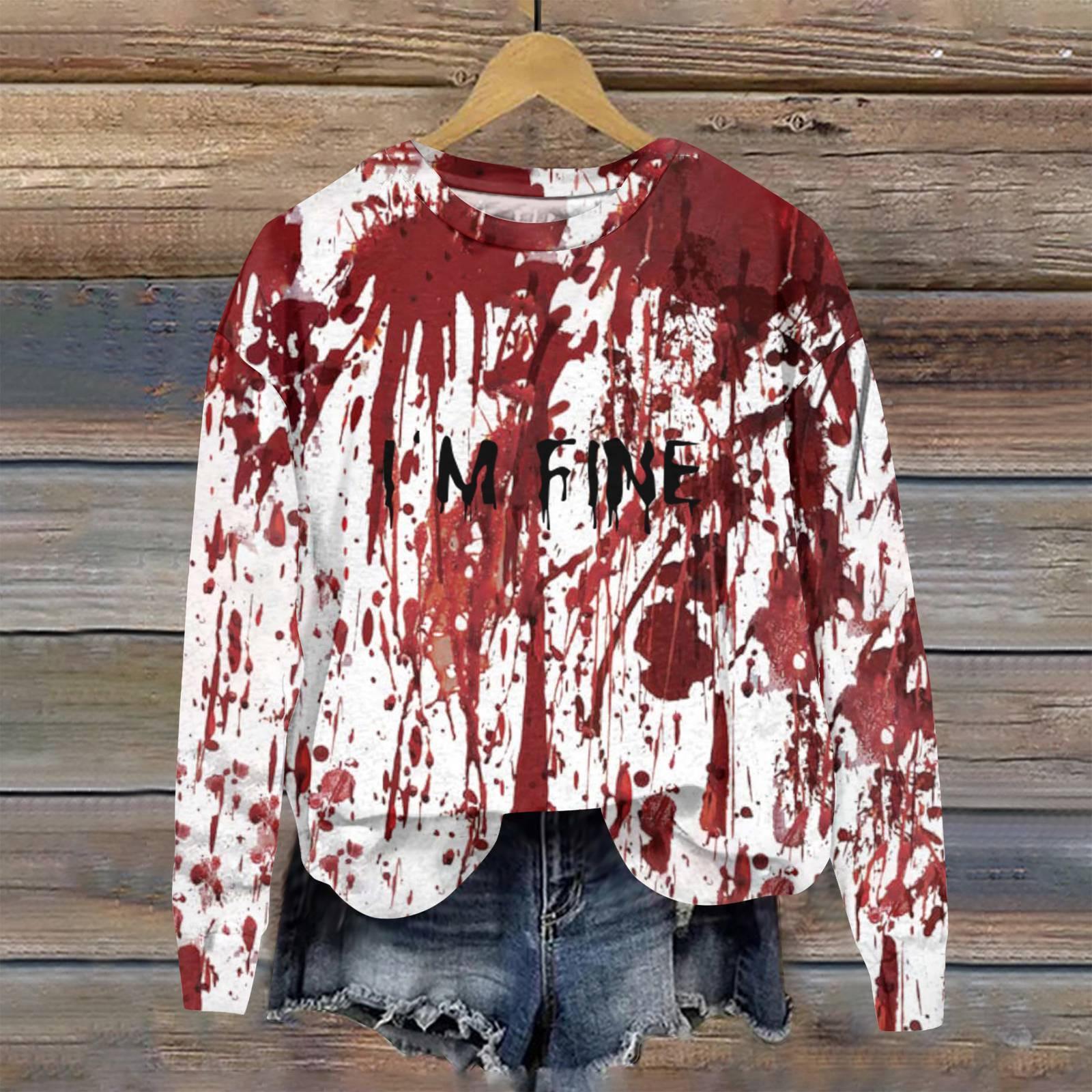 Женская повседневная рубашка I m Fine Bloody с принтом — фото 7