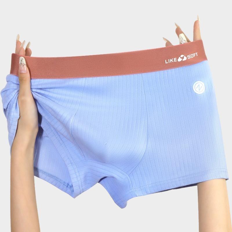 Men's Underwear Contrast Color Simple Trend Striped Teenager Boxer Briefs Breathable Boxer Briefs
