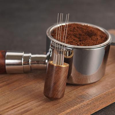 Kahve Dağıtım İğnesi Paslanmaz Çelik 5 İğne Düzeltme Aracı Espresso Tamper Kahve Tozu Dağıtıcı Barista Aksesuarları