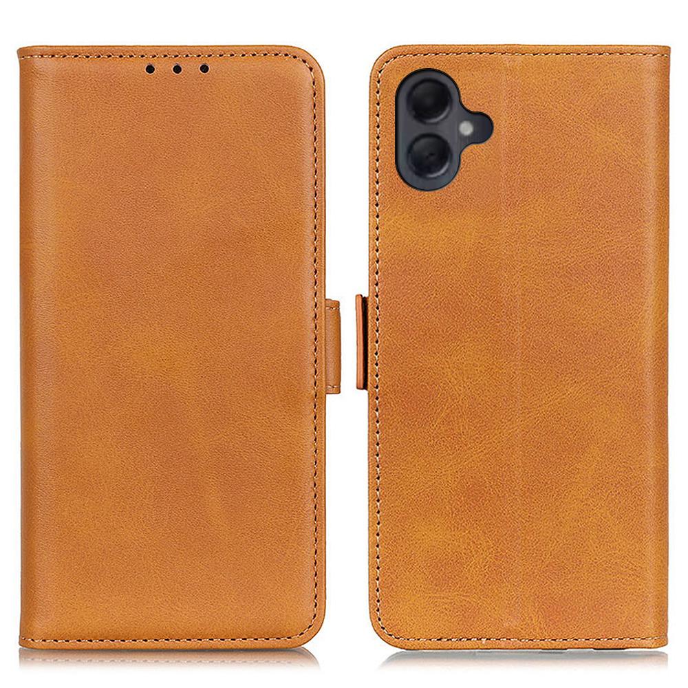 

For Samsung Galaxy A06 4G Case Stand Cowhide Texture PU Leather Phone Cover C