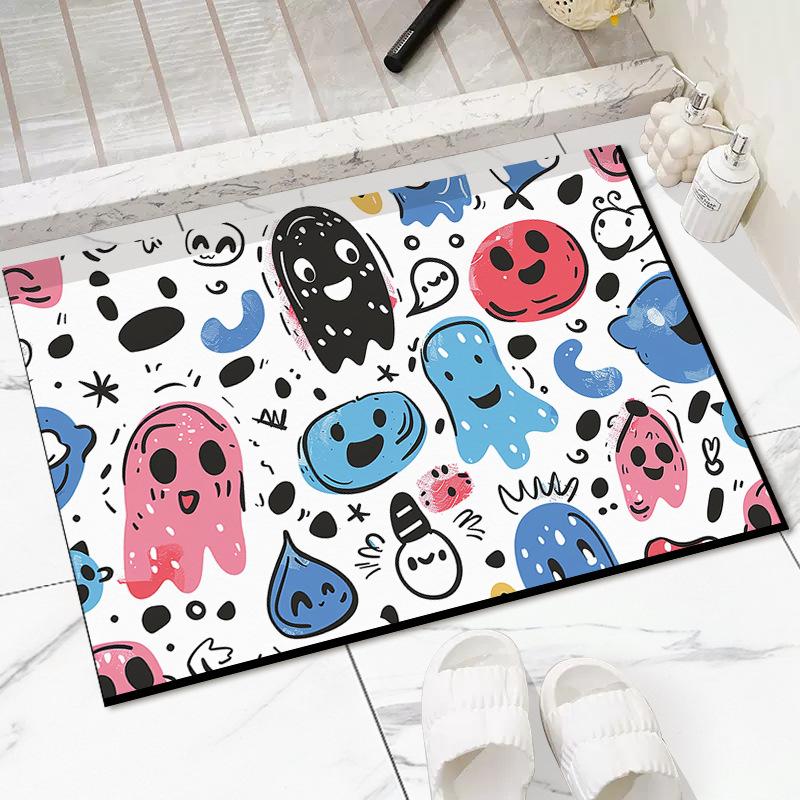 Household Diatom Mud Absorbent Non-slip Quick Dry Mat Bathroom Door Mat Cartoon Cute Funny Mat