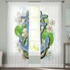 Flowers and Anchor In Boho Style Sheer Window Curtains for Living Room Girl Bedroom Tulle Curtains Kitchen Veil Chiffon Drapes