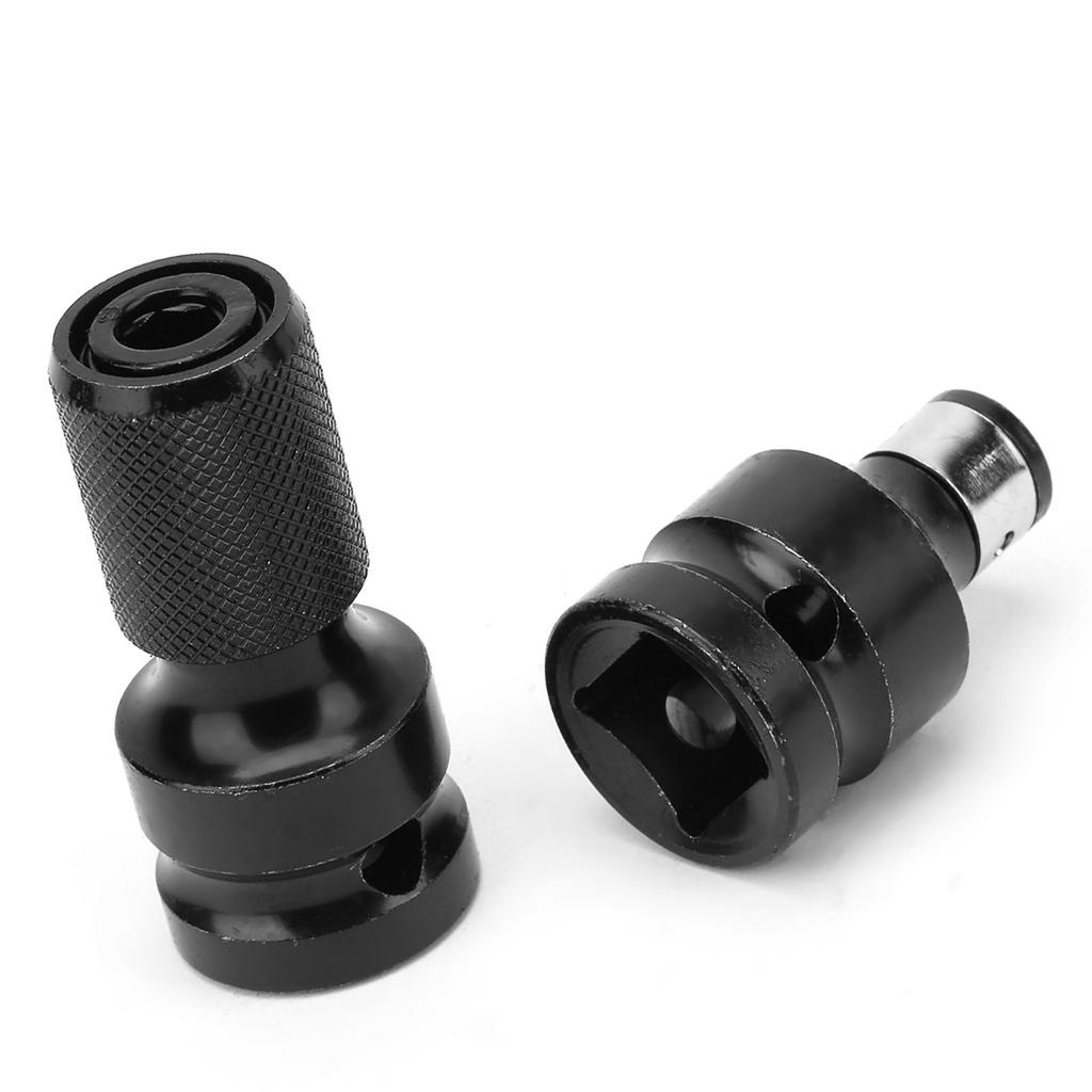 2Pcs 1 2 To 1 4 Hex Female Telescopic Socket Adapter For Electric Wrench