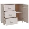 Hamar Sideboard White 90 X 40 X 80 Cm Solid Pine Wood