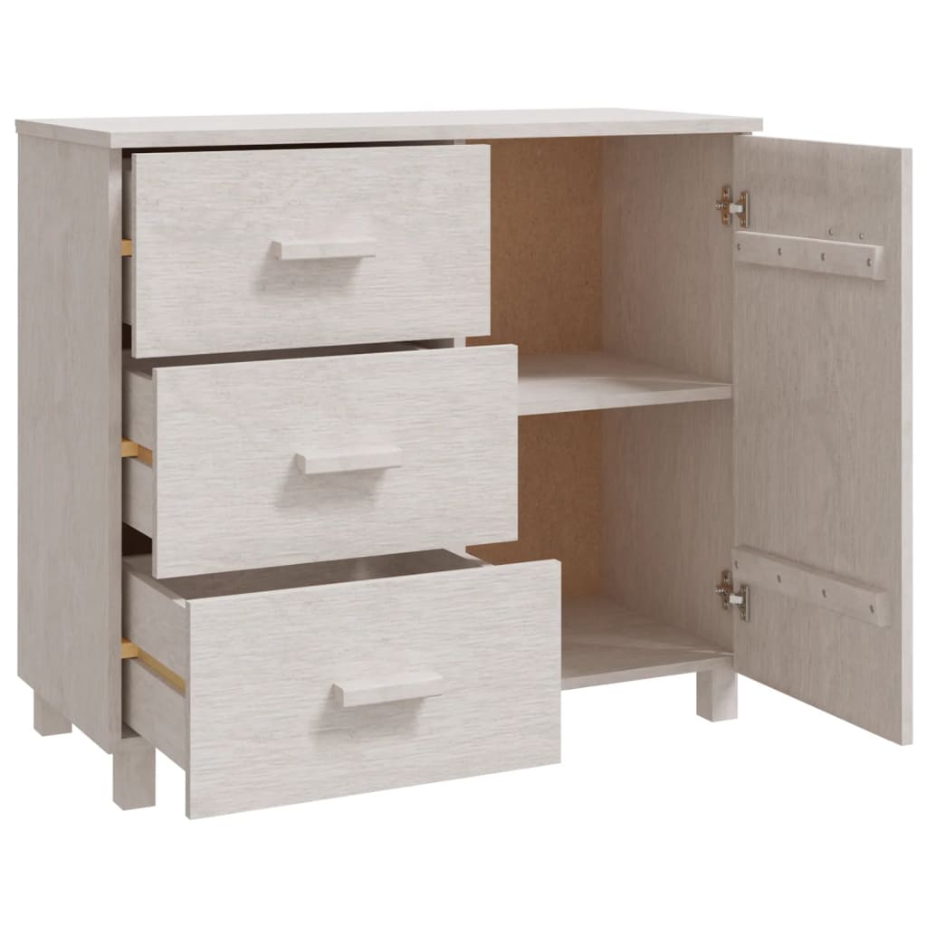 Hamar Sideboard White 90 X 40 X 80 Cm Solid Pine Wood