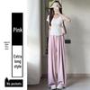 Women's Ice Silk High-Waist Wide Leg Trousers - Summer 2025 Collection