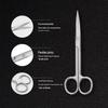 Multi-functional Stainless Steel Beauty Scissors: 10cm/14cm, Straight/Curved Tips, Suitable for Laboratory and Teaching