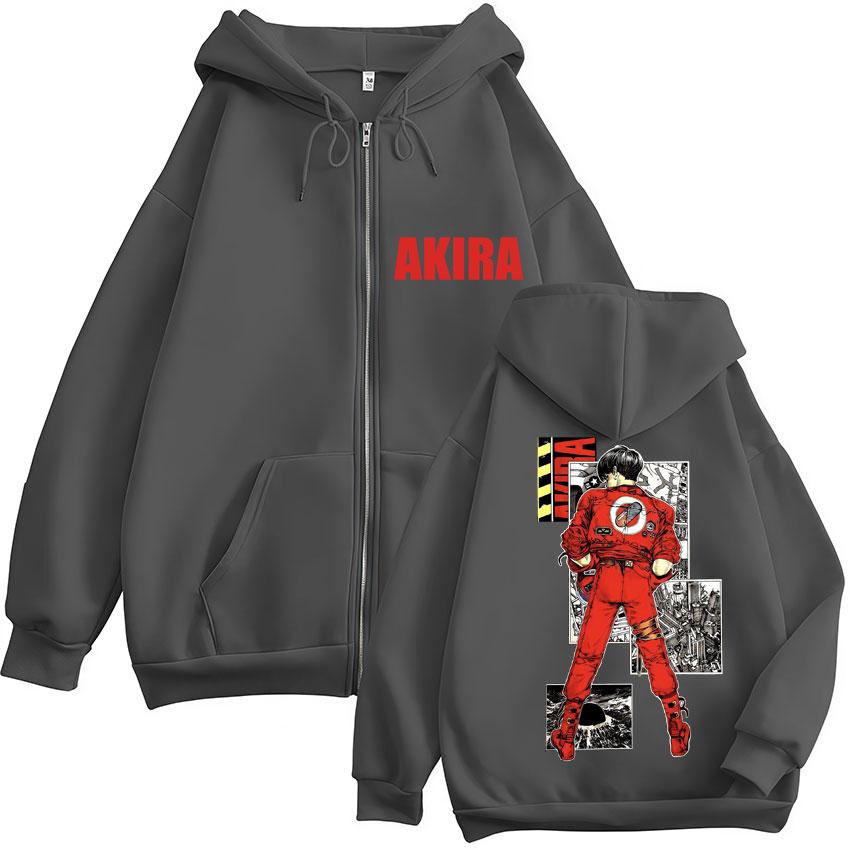Japońskie Anime Akira Bluzy Rozpinane z Kapturem Film Science Fiction Shotaro Kaneda Manga Odzież Sportowa Mężczyźni Kobiety Kurtki Męskie