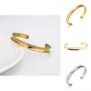 Titanium Steel Open C-shaped Bracelet 7mm Stainless Steel Polished Silver Gold Rose Gold Hair Tie Bracelet