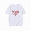 Plus Size Cotton T-Shirt - Women's Summer Short Sleeve Pink Heart Mid-Length Loose European Style