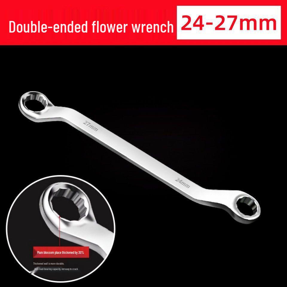 Dual-Ended Extra Long Chrome Hexagonal Box Wrench Set, Mirror Polished