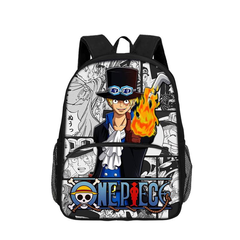 One Piece Monkey D. Luffy with Front Pocket Backpack Students Kids School Bags Bookbag Travel Large Capacity Backpack