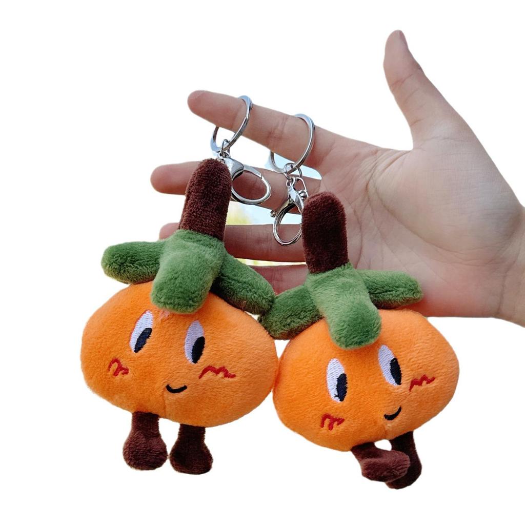 Persimmon Ruyi Plush Pendant: Creative Cartoon Fruit Keychain & Bag Accessory