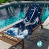 Nautisches Anker Strandtuch Blau karierter Druck Meeres-Themen-Design Schnelltrocknendes Weiches Mikrofaser-Badetuch für Herren Segler Geschenk