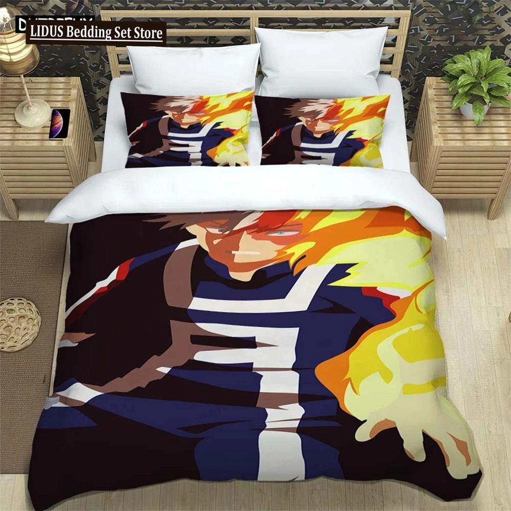 Hd Anime Mein Hero Science Cartoon 3D Printed Bedding Queen Bedding Set Customized King Size Bedding Set Polyester Quilt Cover