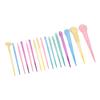 17pcs Makeup Brush Candy Colors Soft Thick Aluminum Tube Cosmetic Brush Kit for Dating Party Outdoor