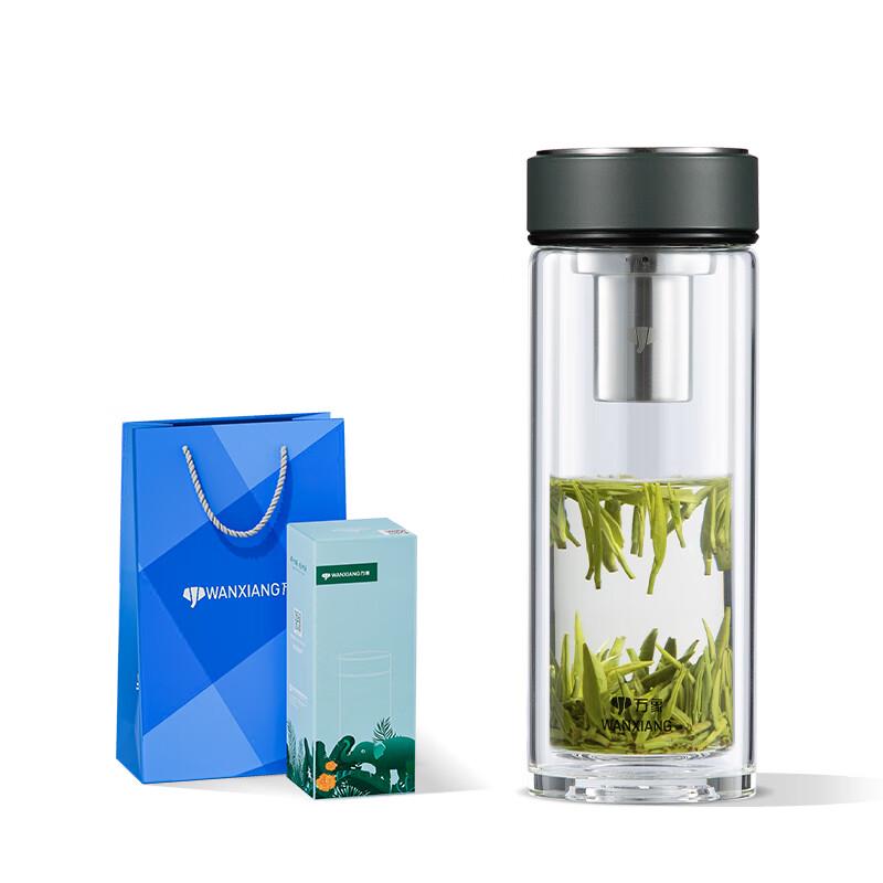 Double-Layer Borosilicate Glass Tea Cup with Lid