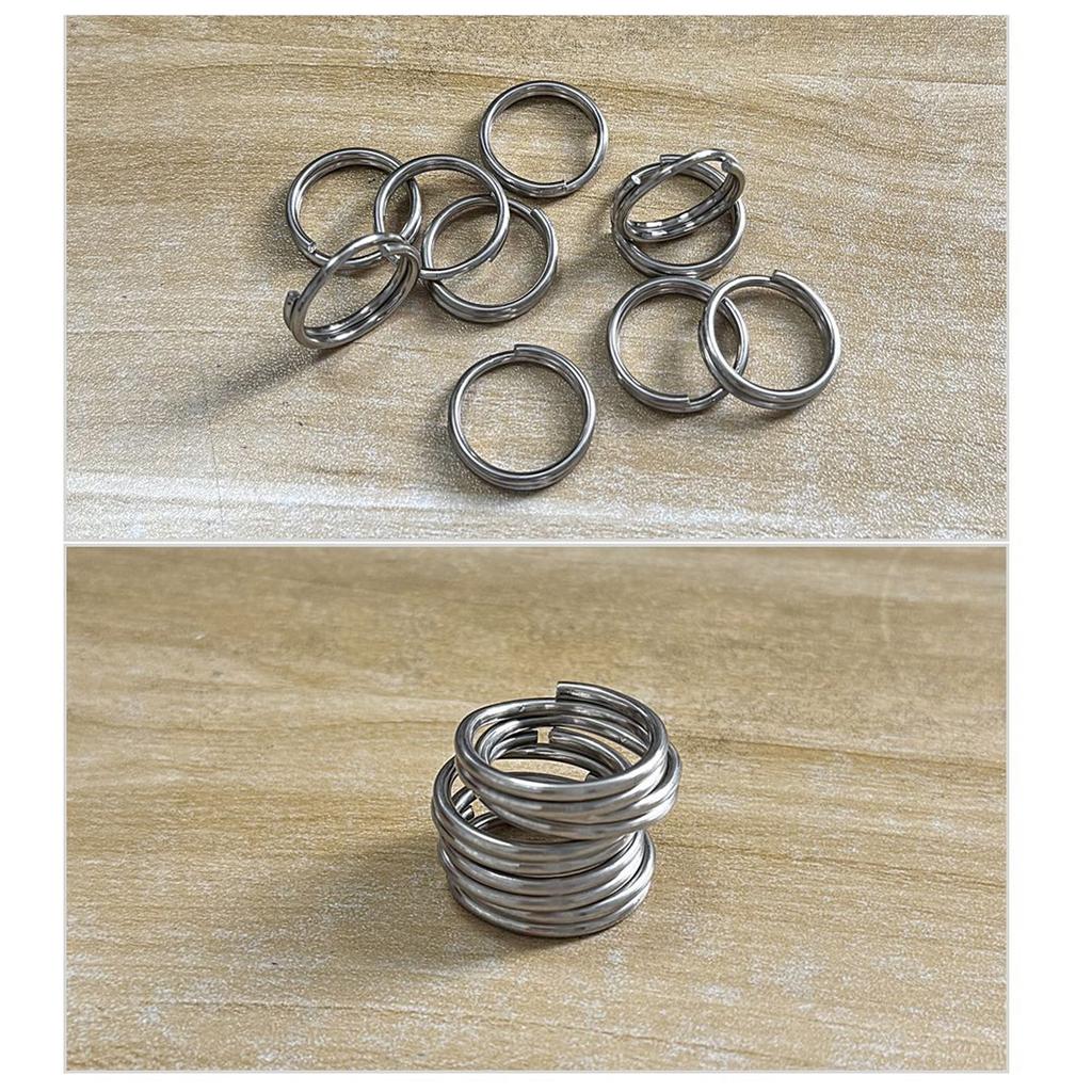 10PCS Fishing Split Rings Stainless Steel Fishing Lures Connector Ring for Link Fishing Hooks Saltwater Terminal Tackles