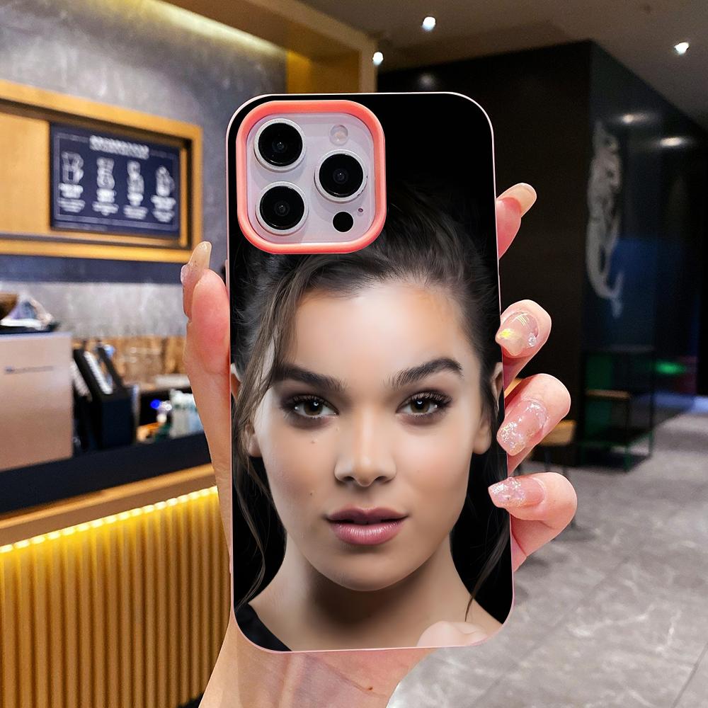 Hailee Steinfeld Jelly Double layer Pink Mobile Phone Case for iPhone 17 16 15 14 13 12 11 Air Pro Max Plus Protective