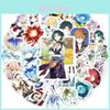 50pcs Genshin Impact Reusable Waterproof Stickers Perfect For Luggage Cases