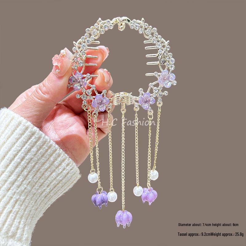 Elegant Lily of the Valley Tassel Hairpin: Timeless Updo Clip for a Refined Look