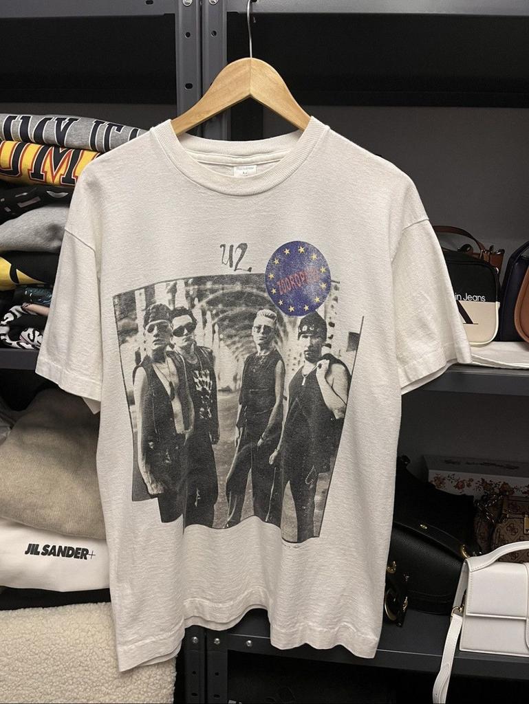 Remake 1993 U2 White Band T-shirt Heavy Cotton Tee Unisex Vtg NH8557